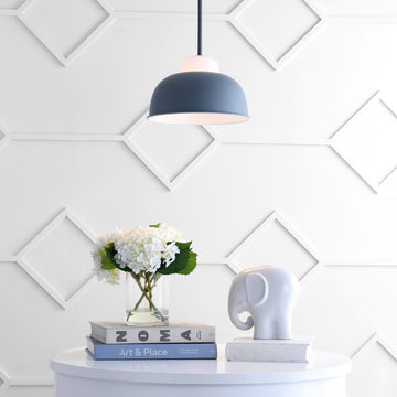 Simon 12" Adjustable Metal/Glass LED Pendant - JONATHAN Y